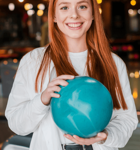 mujer con pelota